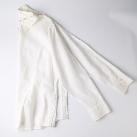 La Redoute Essentials Womens 16 100% Linen Popover Shirt Resort Costal Lagenlook - Picture 11 of 13